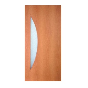 Дверное полотно  "Луна", 900*2000*38мм, остекленное/матовое, ламинированная пленка -"Миланский орех" Принцип