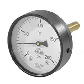 Термометр биметаллический D100 L100мм осевой 0+200гр