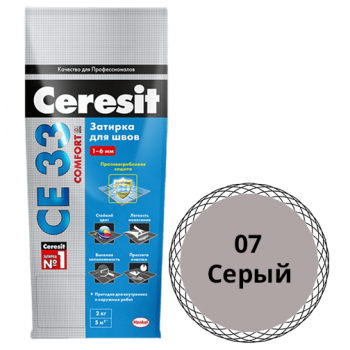 Затирка водостойкая "Ceresit СЕ-33", 2кг, "серая" цементная