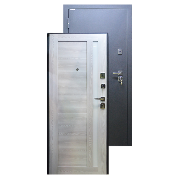 Дверь входная"Крепость",960*2050*120мм,левая,металл -"Черный сатин",МДФ "Ривьера Айс"