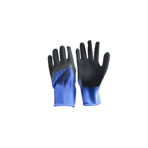 Перчатки синтетика, черный облив синие L-XL (9-10)