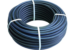 Рукав газовый ВРТ ⌀ 6,3 мм, ЧЕРНЫЙ (кратно 5м) (кислородный с синей полосой, III кл., бухта 50 м)