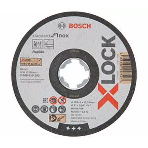 Круг &quot;Bosch&quot; отрезной по металлу, 125*1*22,2мм &quot;Standard.f.INOX&quot; X-LOCK 3165140947527