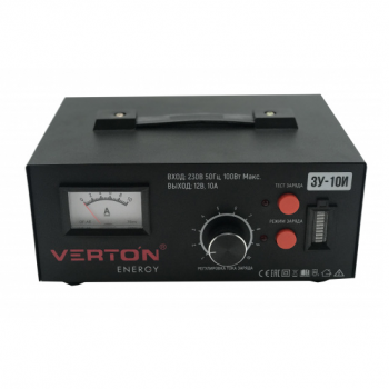 Зарядное устройство "Verton Energy" ЗУ-10И, мощность 100Вт, напряжение 12В, 4-70Ач, 220В
