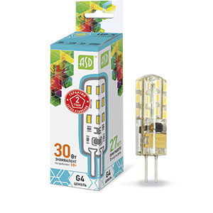Лампа светодиодная "ASD LED-JC" G4, 3Вт, 12В, 4000K, 270Лм