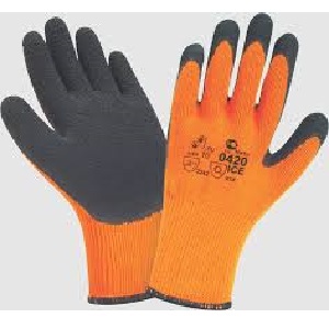Перчатки оранжевые с плотным  латексом