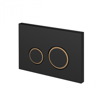 Кнопка "Twins" двойная механическая для инсталляции Cersanit, черный матовый с рамкой, пластик