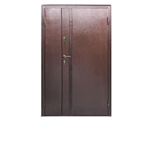 Дверь входная двухстворчатая "Иртыш", 1500*2050*72мм, правая, металл -"Антик медь", Город Мастеров