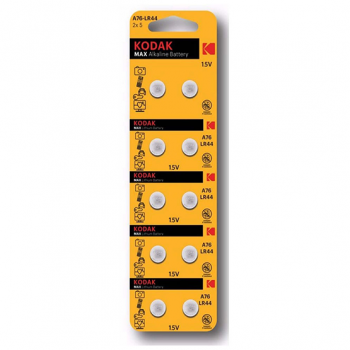 Эл. питания "Kodak" AG13 LR1154, LR44 (KAG13-10) Max Button Cell