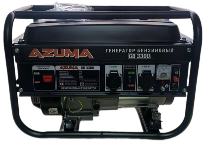 Установка генераторная бензиновая GB 3300/4T, 220В, 3,3 кВт, ручной стартер &quot;Azuma&quot;&quot;
