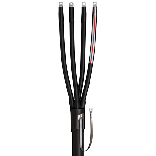 Муфта кабельная концевая 4ПКТП(б)-1(25-50) Нб &quot;КВТ&quot; для внутренних и наружних работ, в комплекте с наконечниками, для бронированного кабеля, на напряжение: 1кВ; тип изоляции: пластмассовая