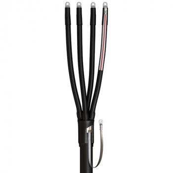 Муфта кабельная концевая 4ПКТП(б)-1(25-50) Нб &quot;КВТ&quot; для внутренних и наружних работ, в комплекте с наконечниками, для бронированного кабеля, на напряжение: 1кВ; тип изоляции: пластмассовая