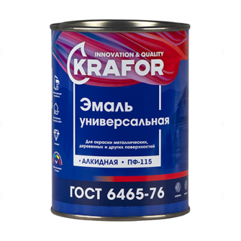 Эмаль алкидная белая ПФ-115 "Krafor", 0,9кг