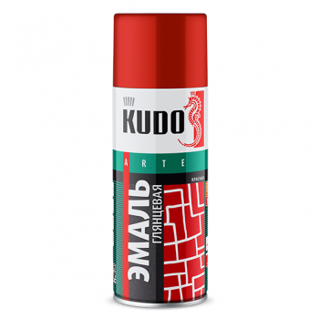 Эмаль аэрозольная глянцевая красная "KUDO", 520мл