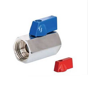 Клапан шаровый "Флажок" F*FL 1/2в/в "Tim Mini", хром, красная и синяя ручка