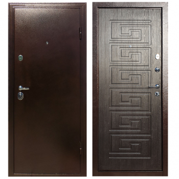 Дверь входная "Оптима 759", 960*2050*80мм, правая, металл - "Антик медь", МДФ - "Сандал серый"