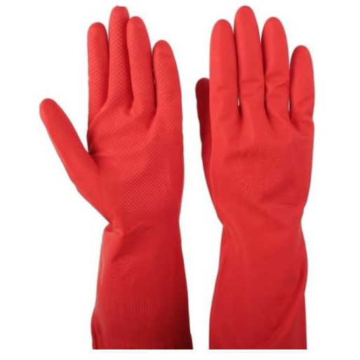 Перчатки красные,, хозяйственные латексные, размер М