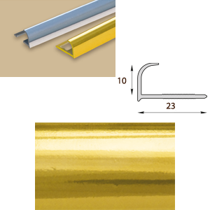 Раскладка прямоугольная металлизированная, 10мм, L=2,7м, наружная, "Золото"