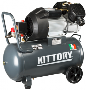 Компрессор двухпоршневой прямой KAC-50W производительность 400л/мин 2200Вт 220В максимальное рабочее давление 10 бар "Kittory"