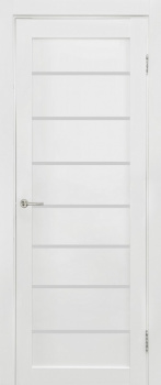 Дверное полотно Линия", 600*2000*38мм, остекленное/зеркало, ламинатин, "Белое"Дубрава-Сибирь