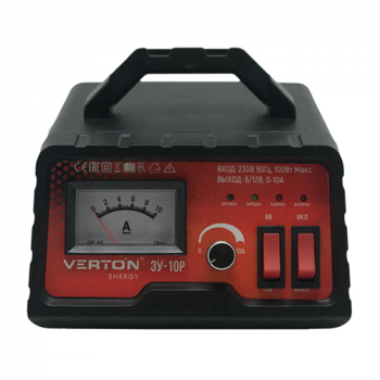 Зарядное устройство &quot;Verton Energy&quot; ЗУ-10P, мощность 100Вт, напряжение 12В, 6-120Ач, 220В
