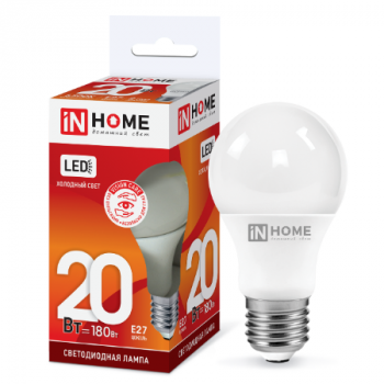 Лампа светодиодная A60 20Вт "IN HOME LED-A60-VC " Е27 220В 6500К 1800Лм