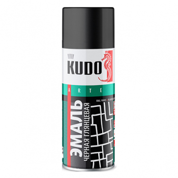 Эмаль аэрозольная глянцевая черная "KUDO", 520мл