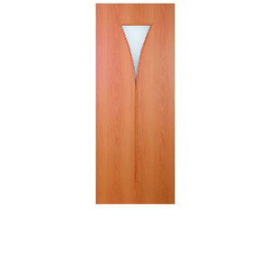 Дверное полотно  "Салют", 700*2000*38мм, остекленное/матовое, ламинированная пленка -"Миланский орех" Принцип