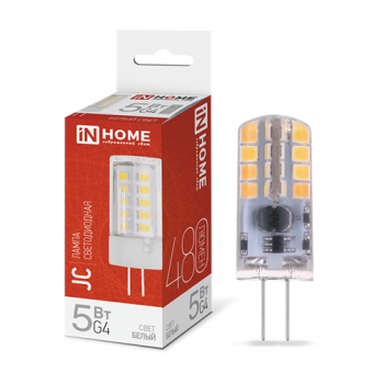 Лампа светодиодная "LED-JC" G4, 5Вт, 12В, 4000K, 460Лм IN HOME