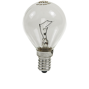Лампа накаливания "ASD" Р45 ПР 40W 220V E-14 шар прозрачный 380Лм