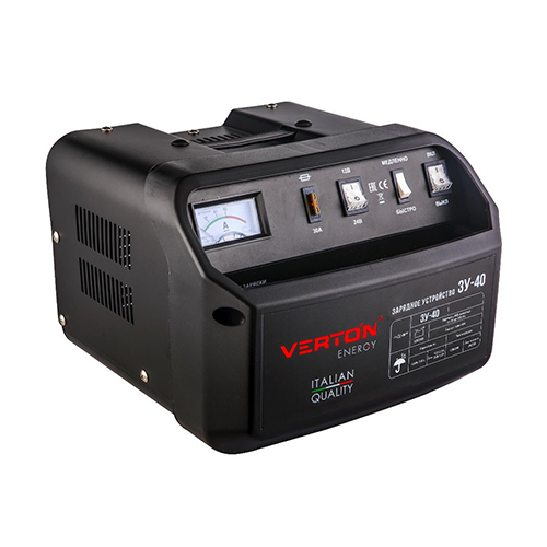 Зарядное устройство &quot;Verton Energy&quot; ЗУ-40, мощность 1000Вт, напряжение12/24В 30-350Ач, 220В