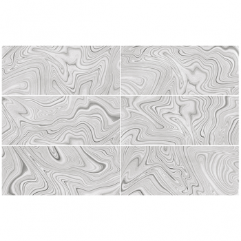 Плитка керамическая настенная "Nuar" 600*250мм, серый абстракция