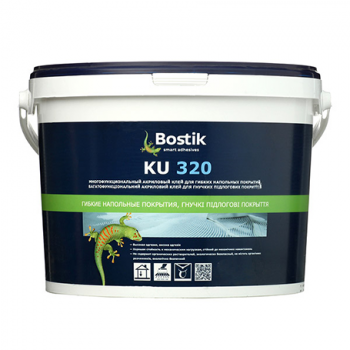 Клей акриловый универсальный эмульсионный для гибких напольных покрытий "Bostik KU 320", 20кг